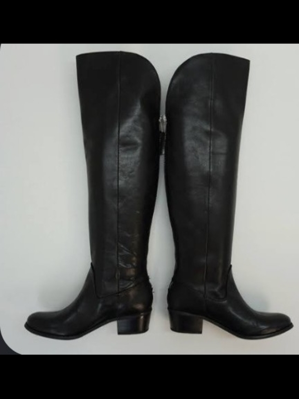 VINTAGE INC International Concepts Black Over-the-Knee Leather Boots Size 7.5